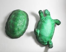 Vintage Handmade Malachite Glass Turtle Jewellery Box