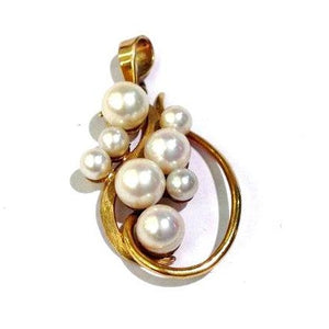 Antique 9ct Yellow Gold Cultured Pearl Pendant
