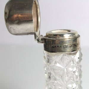 Antique Sterling Silver Lead Crystal Perfume Flask