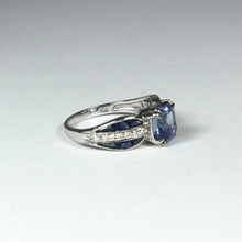 9ct White Gold 2ct Sapphire and Diamond Dress Ring