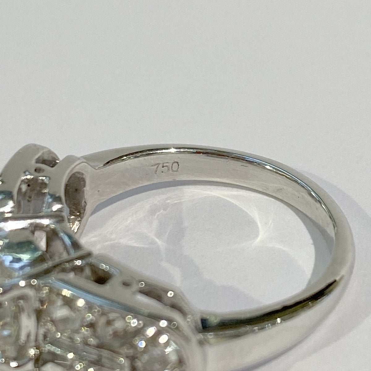18ct White Gold 1.95ctw Old Cut Diamond Dress Ring