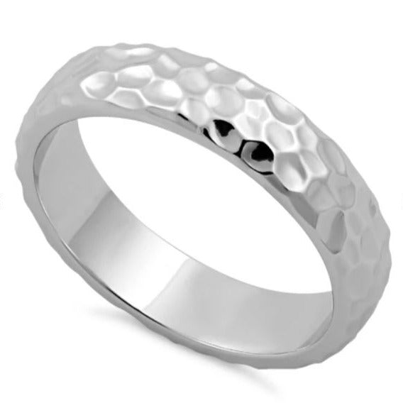 Sterling Silver Hammered Band