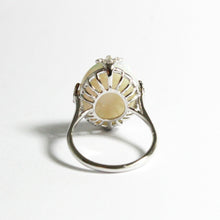 Solid White Opal and Diamond Ring