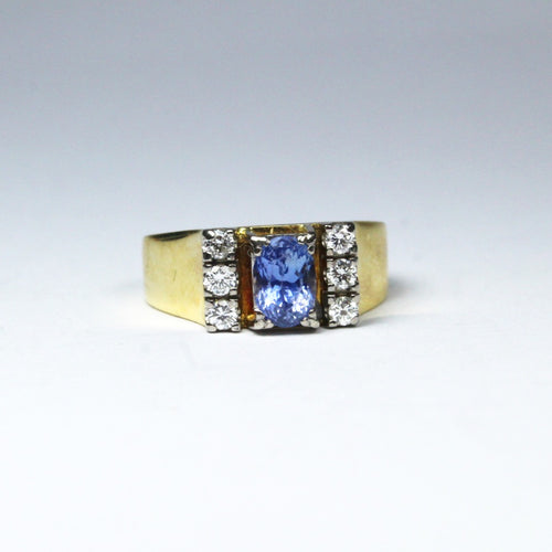 Vintage 18ct Yellow Gold Sapphire and Diamond Ring