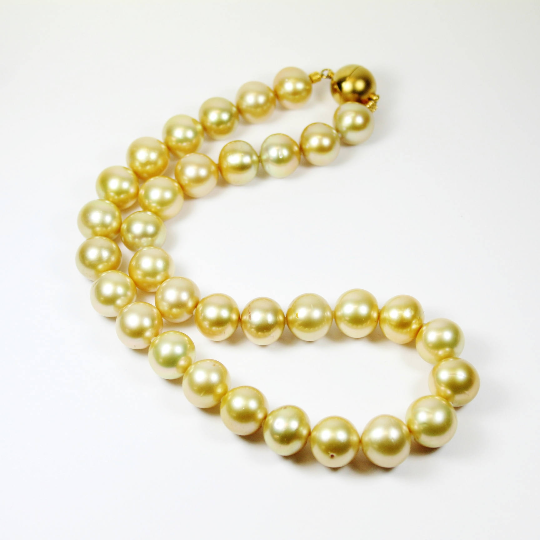 Yellow and Gold South Sea Pearl Necklace