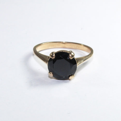 Vintage 9ct Yellow Gold Black Diamond Ring