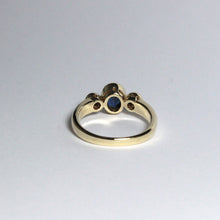Natural Royal Blue Sapphire and Diamond Trilogy Ring