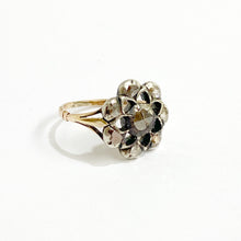 Antique 18ct Yellow Gold Rose Cut Diamond Cluster Ring
