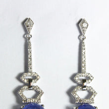 Cabochon Tanzanite and Diamond Stud Earrings