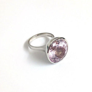 Natural Kunzite 9ct White Gold Ring