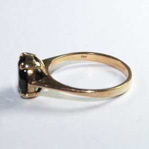 Vintage 9ct Yellow Gold Black Diamond Ring