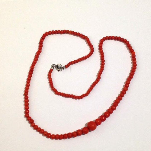 Vintage Red Coral Natural Strand Necklace