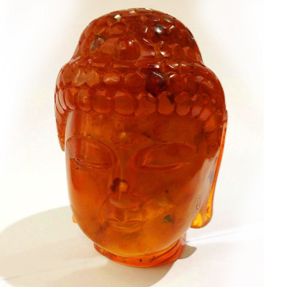 Antique Amber Buddha Head