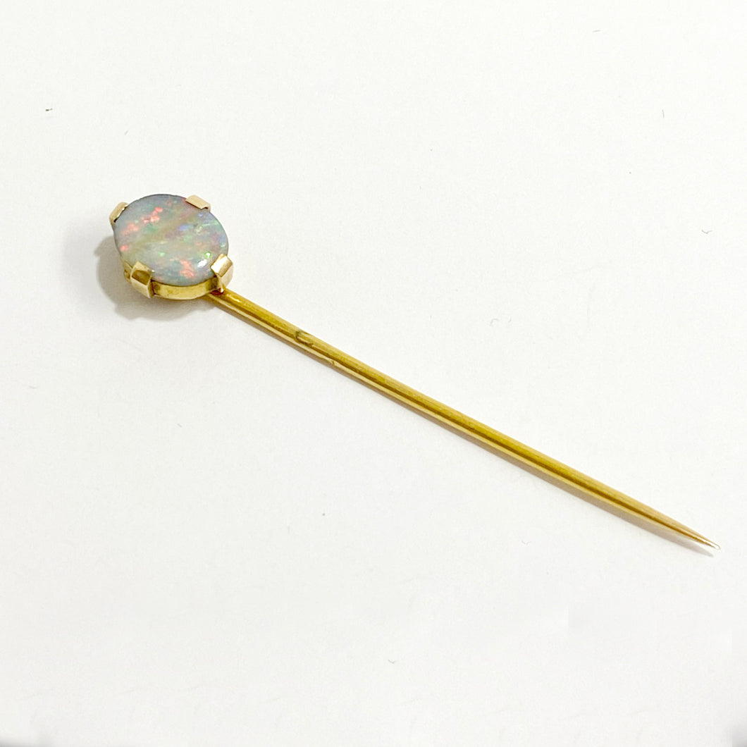 Antique 18ct Yellow Gold Solid Opal Tie Pin – Tresors Sydney
