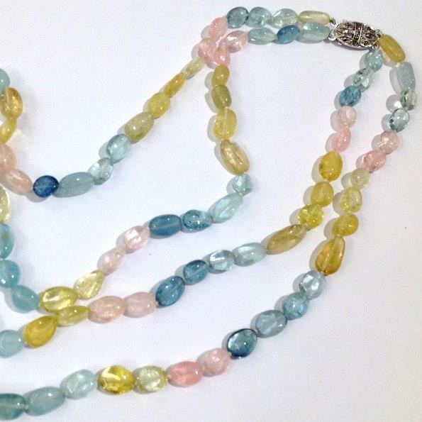 Multicoloured Aquamarine Necklace