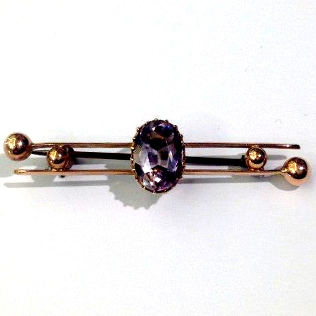 Rose Gold Pink Amethyst Brooch