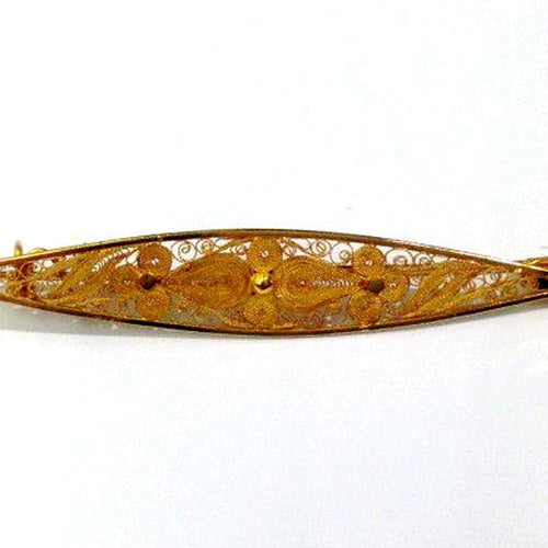 Vintage 22ct Gold Filigree Brooch