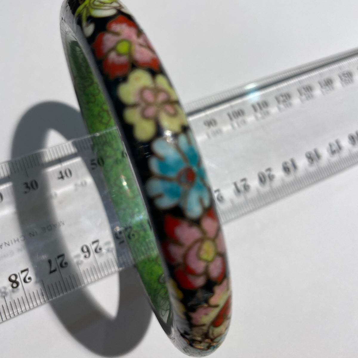 Vintage Cloisonné Flower Patterned Bangle
