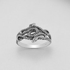 Sterling Silver Snake Signet Ring