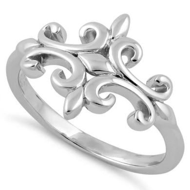 Sterling Silver Double Fleur De Lis Dress Ring