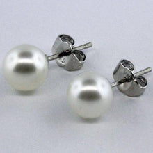 Sterling Silver White Cultured Pearl Stud Earrings