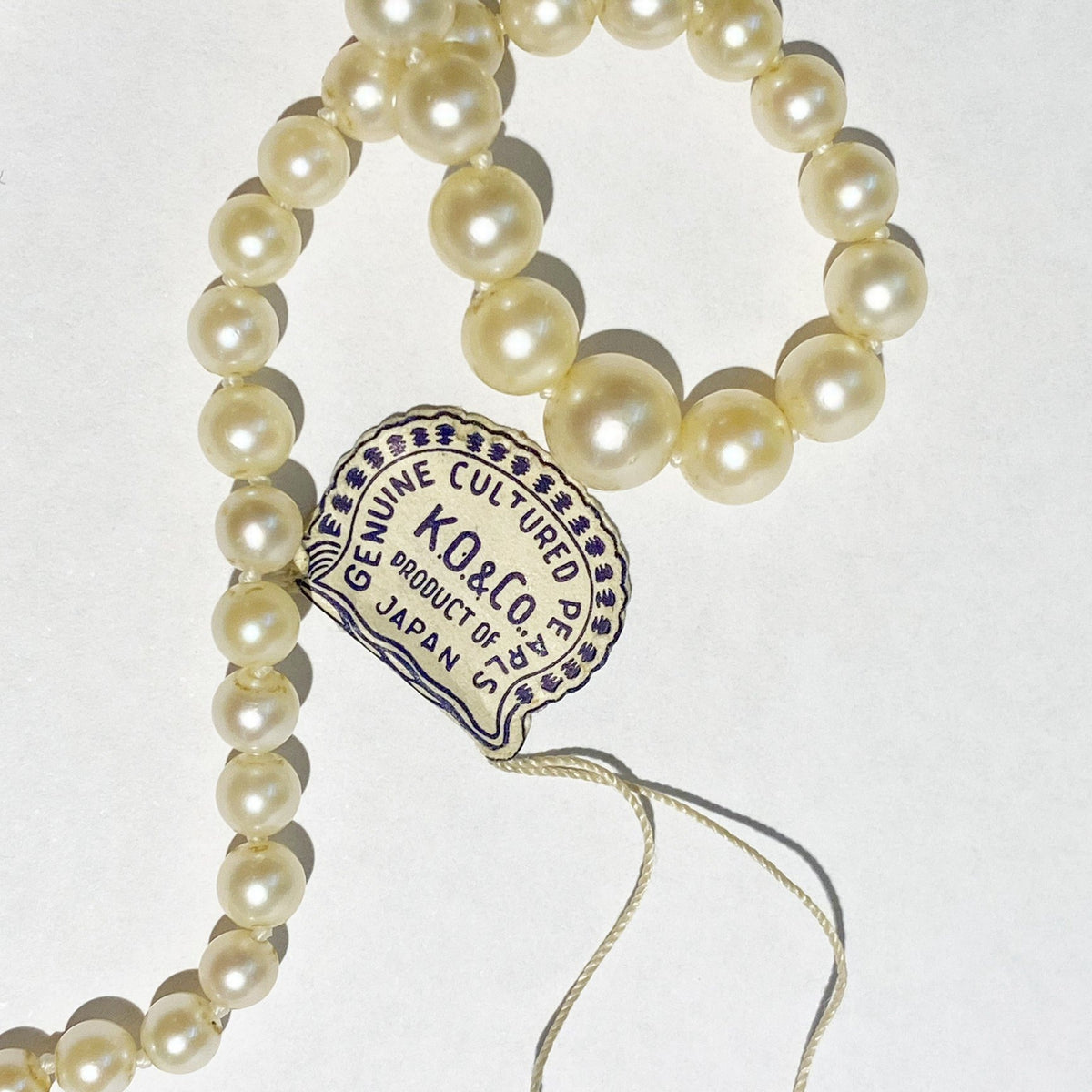 Vintage Sterling Silver Graduated Akoya Pearl Necklace