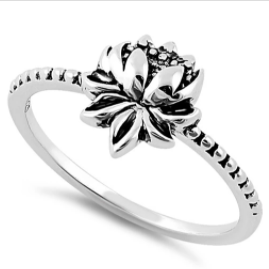 Sterling Silver Lotus Flower Ring