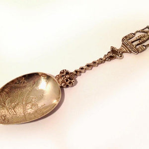 Silver Decorative Spoon, Farmer Shaped Handle