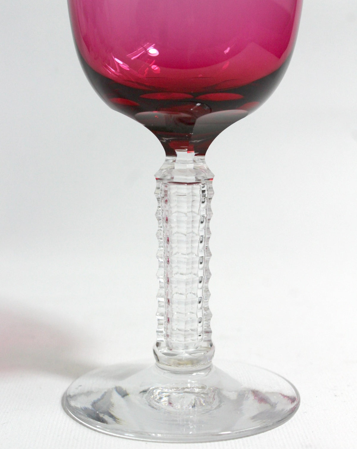 Vintage Ruby Red Wine Glass Set