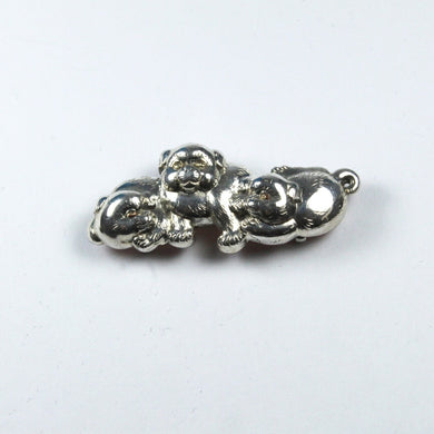 Sterling Silver Playing Puppy Brooch