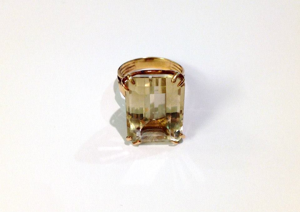 Large Vintage Citrine Cocktail Ring