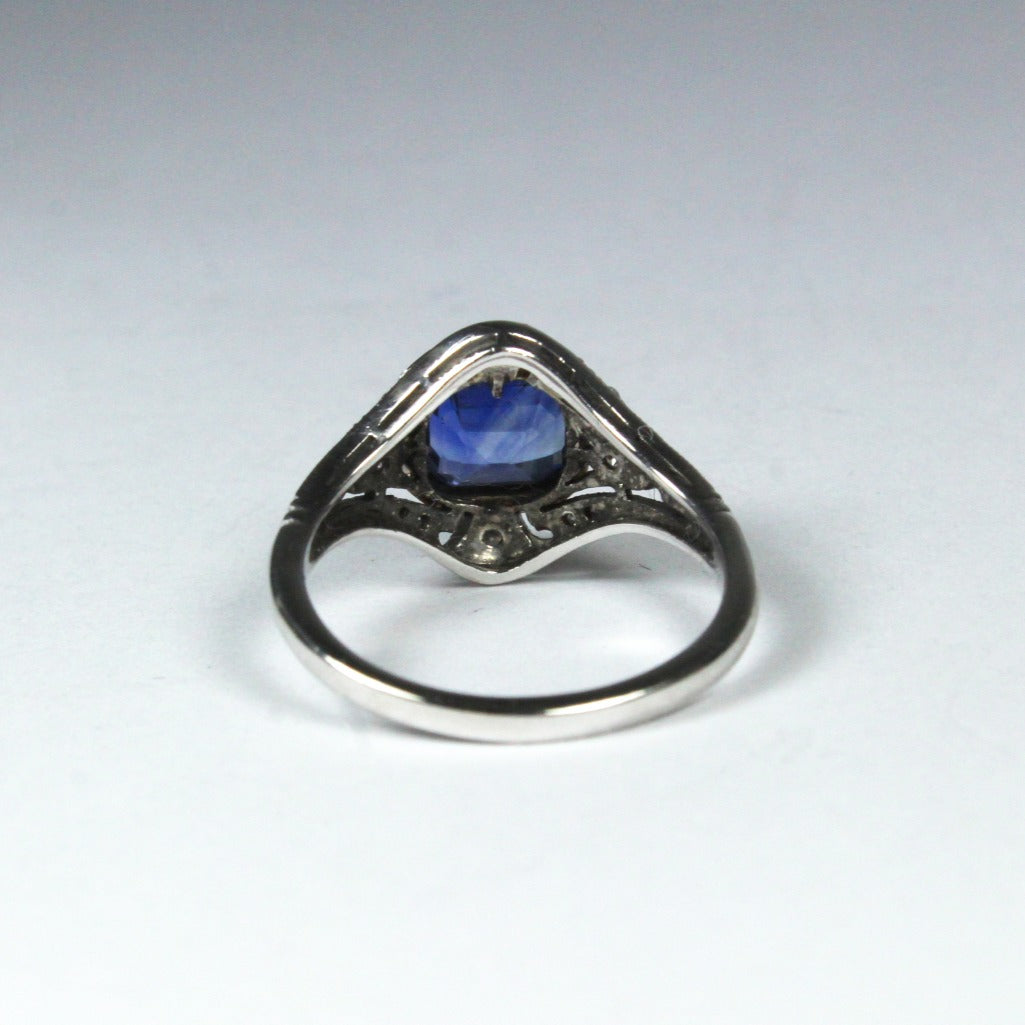 9ct White Gold 1.75ct Sapphire and Diamond Dress Ring
