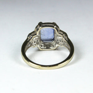9ct White Gold 2.20ct Sapphire and Diamond Dress Ring