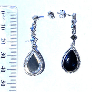 Sterling Silver Marcasite and Gemstone Earrings