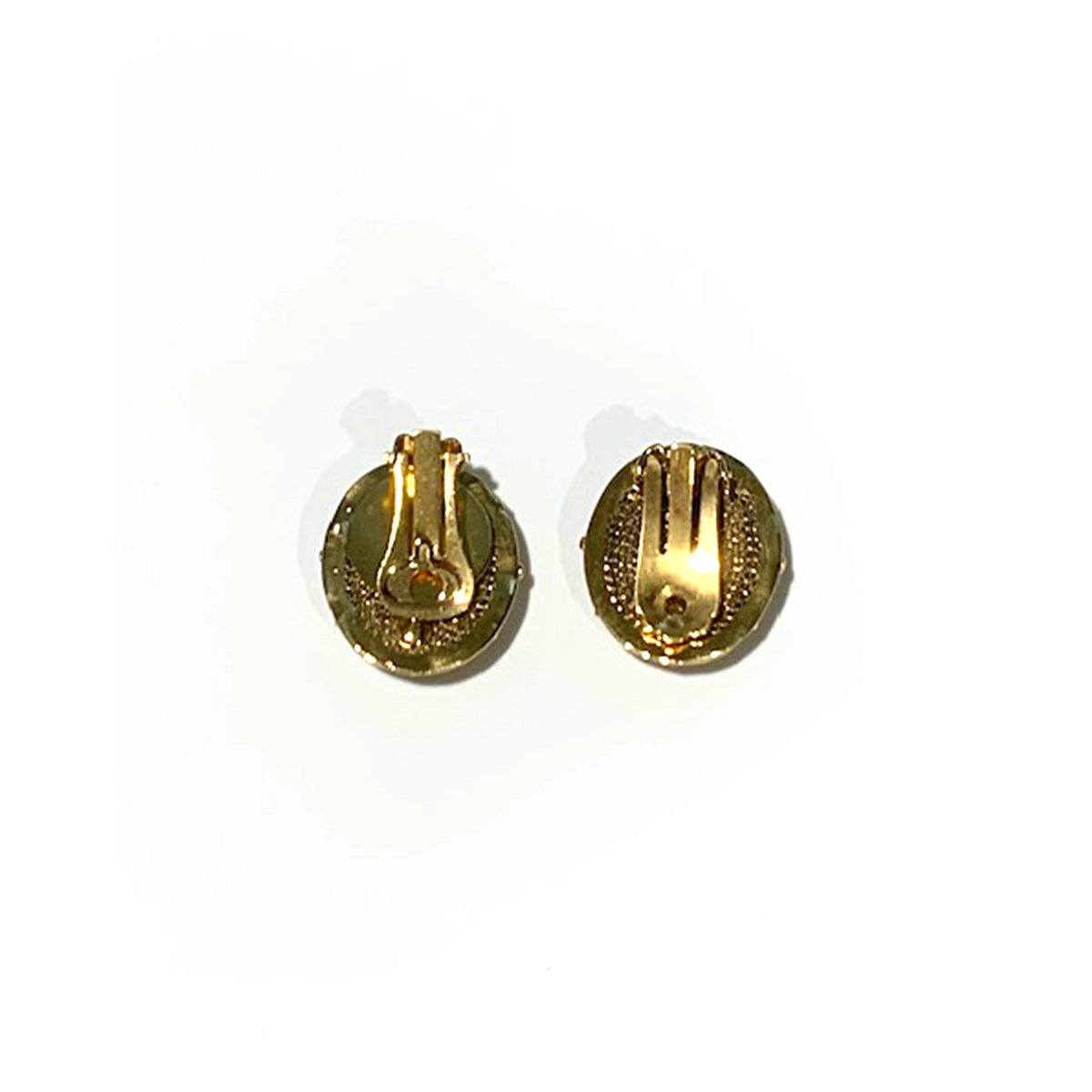 9ct Yellow Gold Carved Carnelian Clip on Earrings