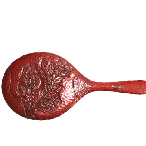 Red Cinnabar Antique Hand Mirror