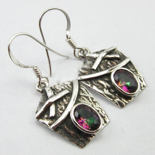 Sterling Silver Mystic Topaz Drop Earrings