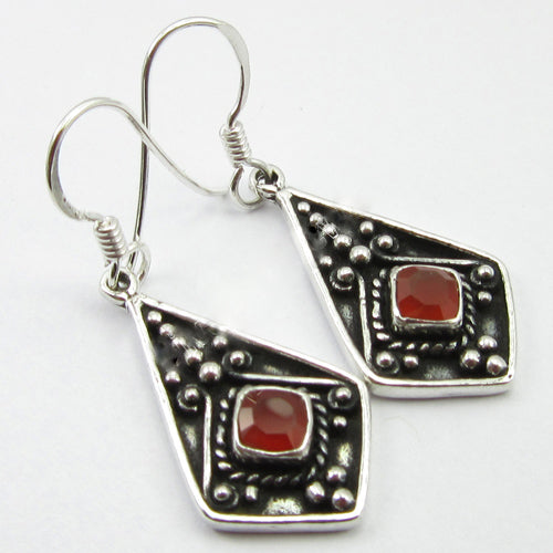 Sterling Silver Carnelian Drop Earrings