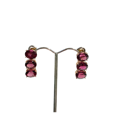 9ct Rose Gold 2.03ct Natural Garnet Drop Earrings