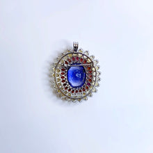 Citrine, Garnet and Blue CZ Brooch and Pendant