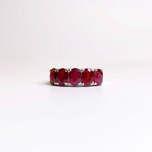 Sterling Silver Ruby Bridge Ring