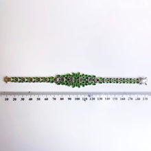 Sterling Silver Chrome Diopside Bracelet with floral Motif