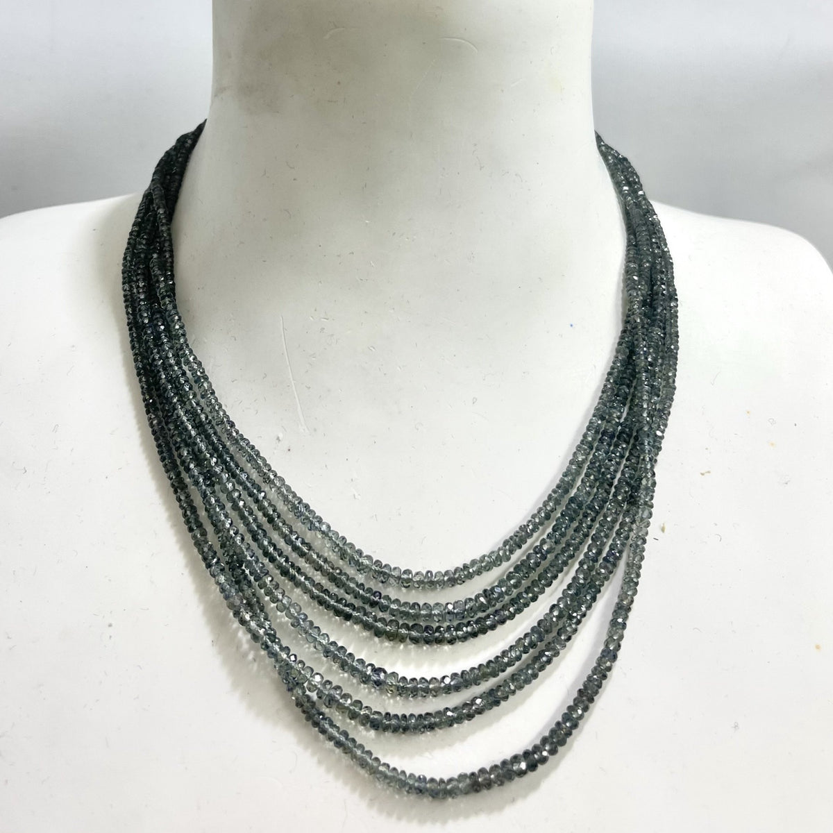 Vintage Rock Crystal and Green Sapphire Multi-Strand Necklace