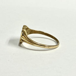 Vintage 9ct Yellow Gold Shield Signet Ring