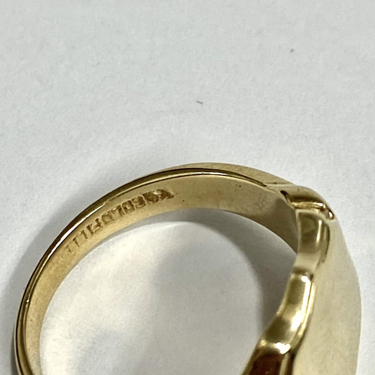 Gold Filled Engraved Shield Signet Ring