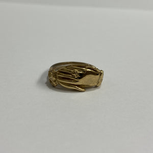 9ct Yellow Gold Hand Holding Signet Ring