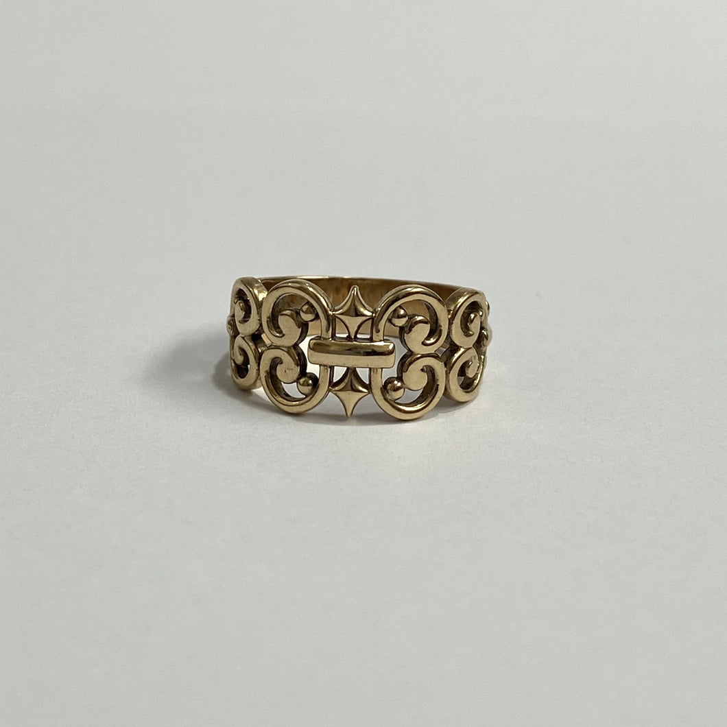 9ct Yellow Gold Scrollwork Band