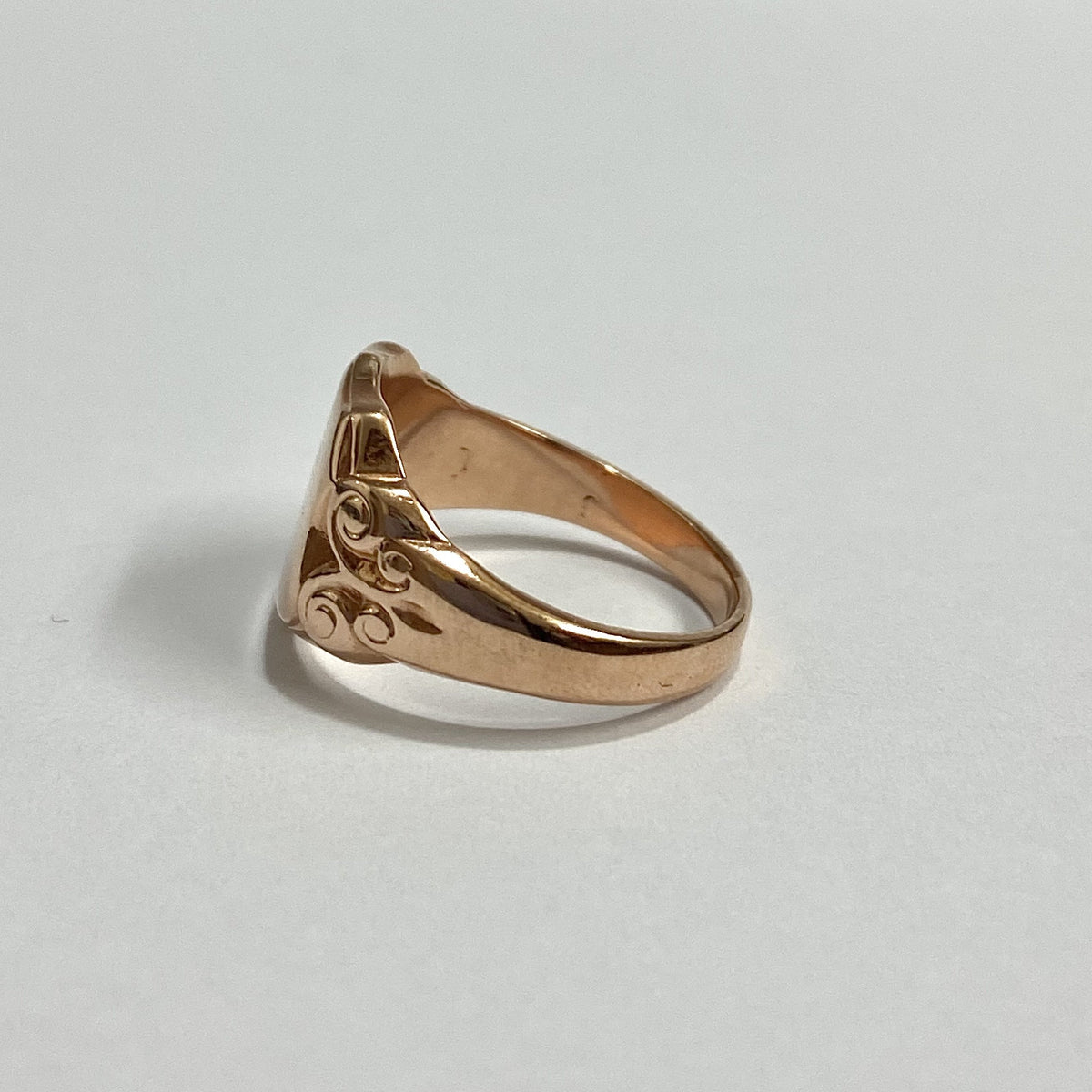Gold Filled Engraved Shield Signet Ring
