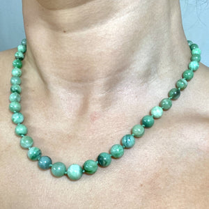 Vintage Graduated Natural Jadeite Necklace