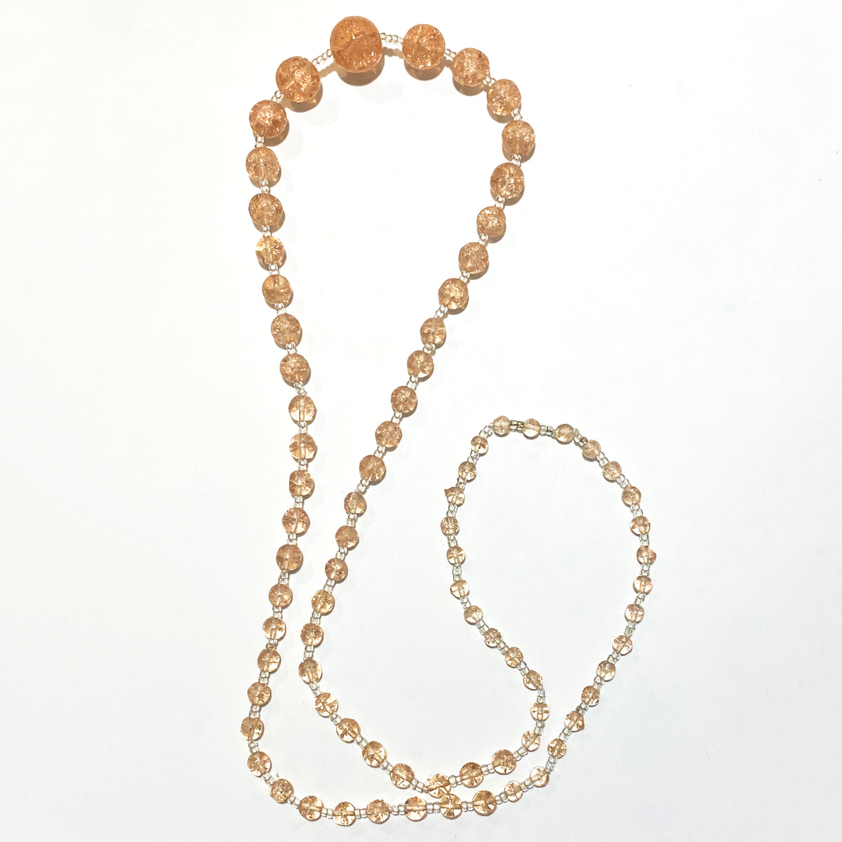 Vintage Opera Length Lucite Graduated Beaded Necklace